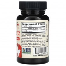 Jarrow Formulas, веганский метилкобаламин, максимальная сила действия, вишня, 5000 мкг, 60 жевательных таблеток